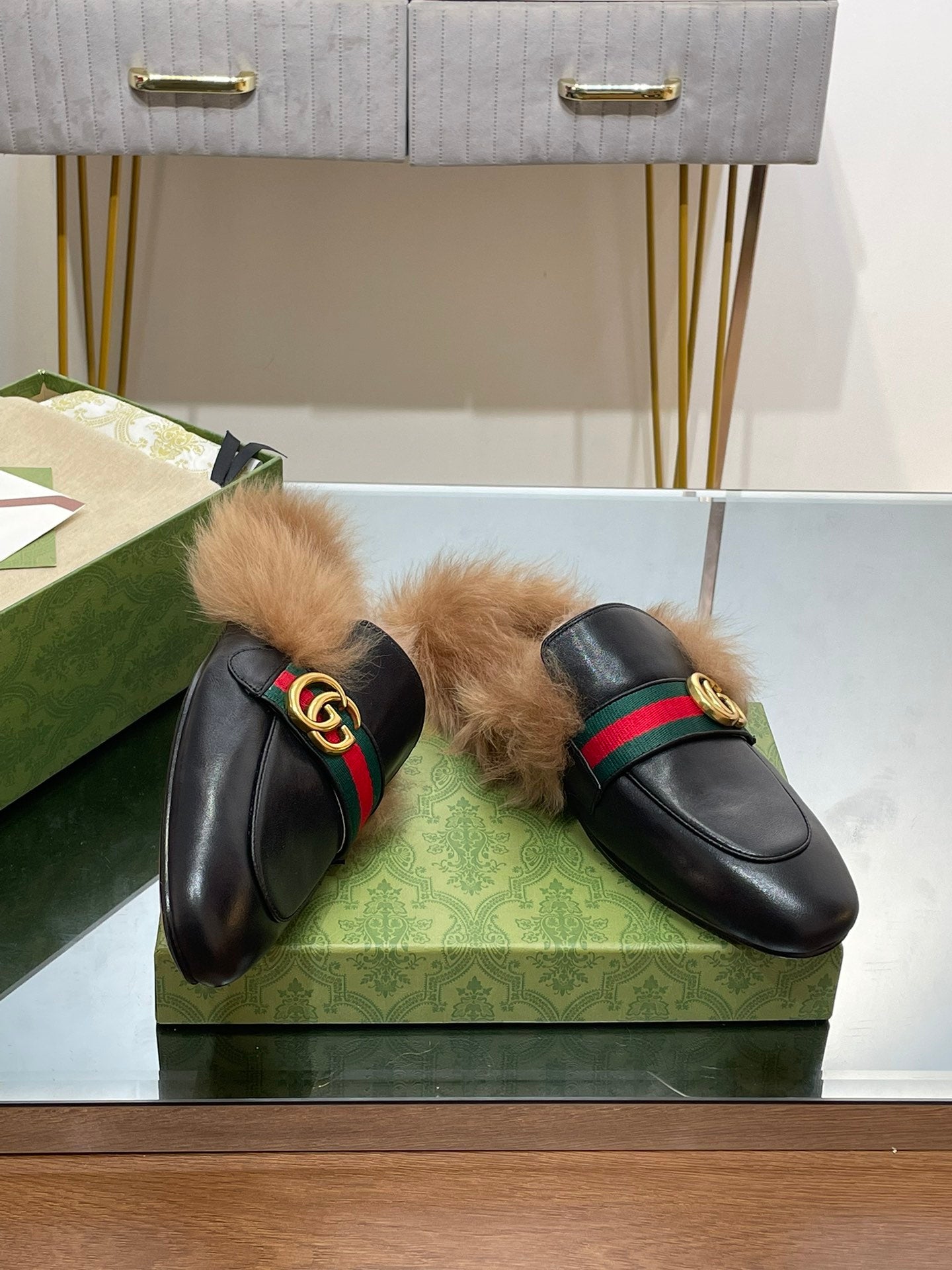2015 RE-EDITION MEN'S PRINCETOWN IN BLACK CALFSKIN AND LAMB WOOL LINING
