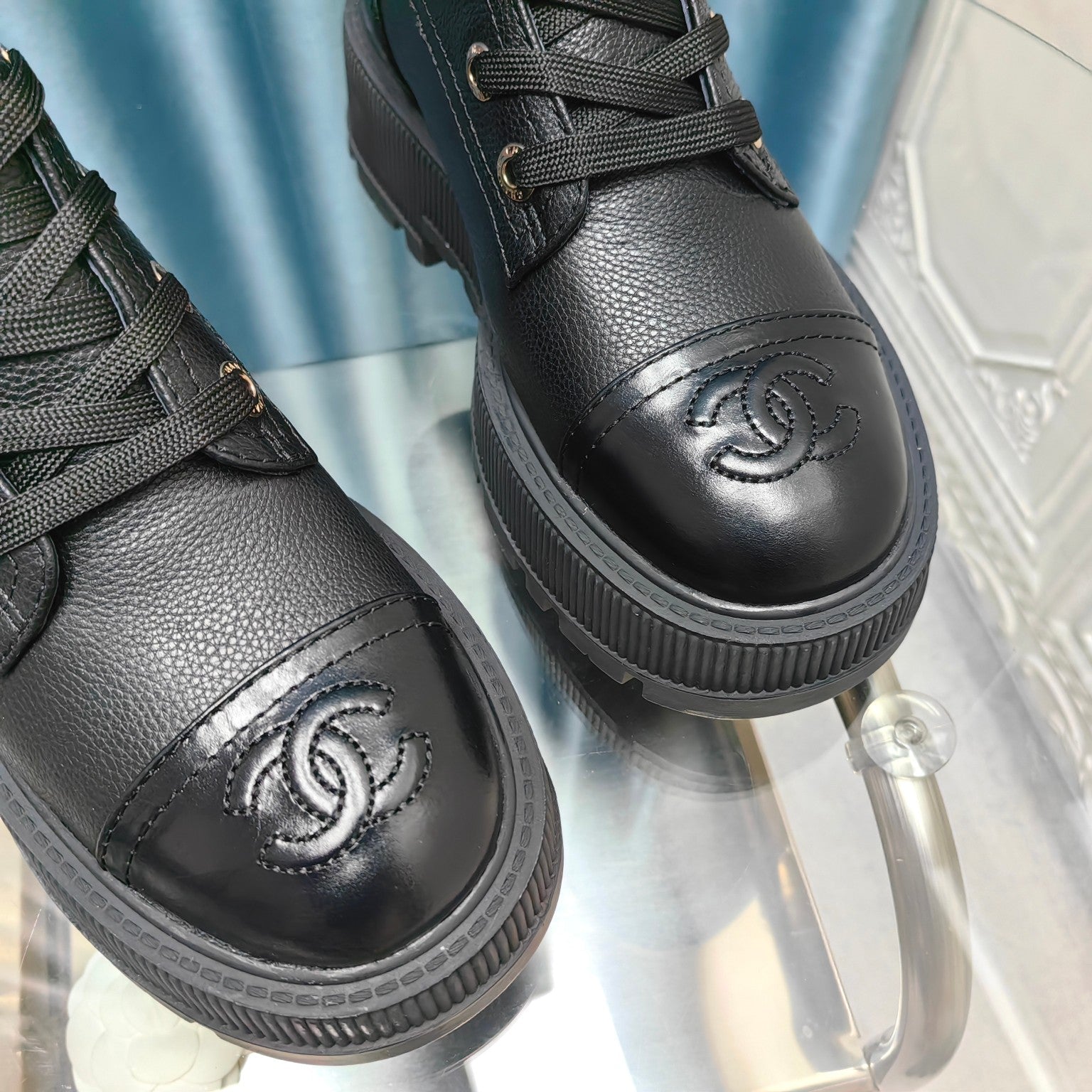 CC Ankle Boots Black Lambskin