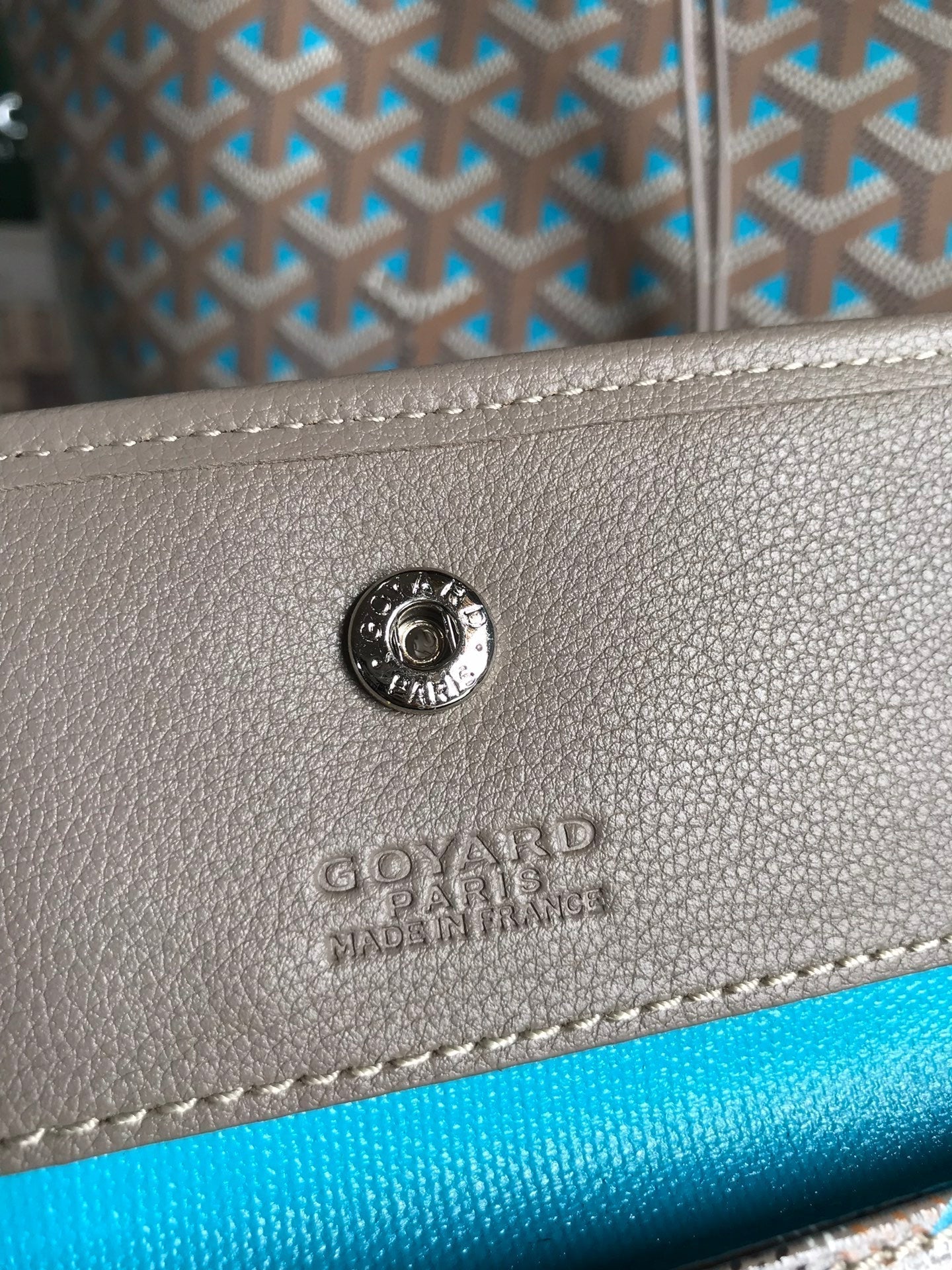 SAINT LOUIS PM 34 IN GREY MIX BLUE GOYARDINE CANVAS AND CALFSKIN