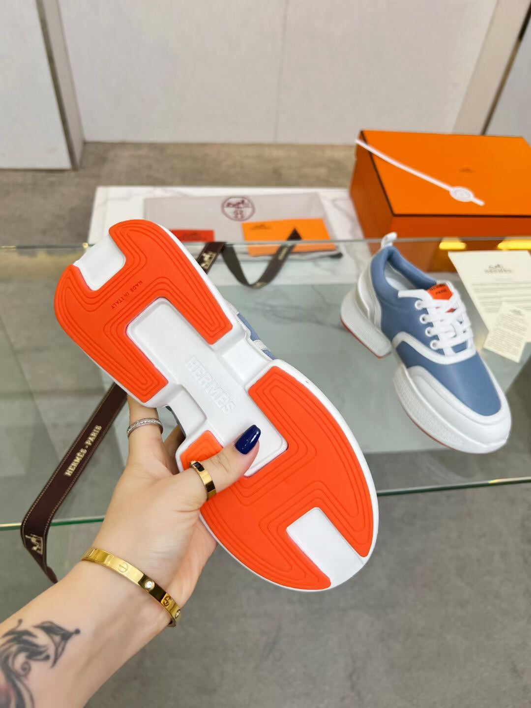 GIGA SNEAKER SKY MIX WHITE CALFSKIN