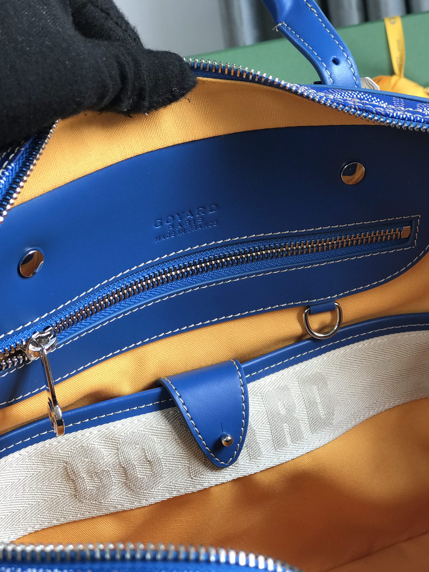 AMBASSADE DOCUMENT CASE 35 IN SAPPHIRE BLUE GOYARDINE CANVAS