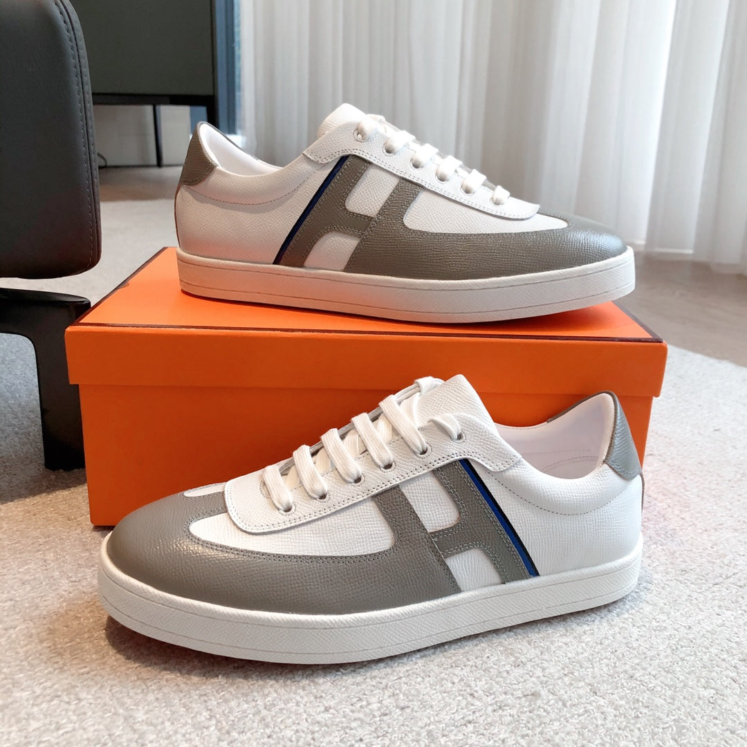 HM BOOMERANG SNEAKER WHITE AND CEDAR CALFSKIN