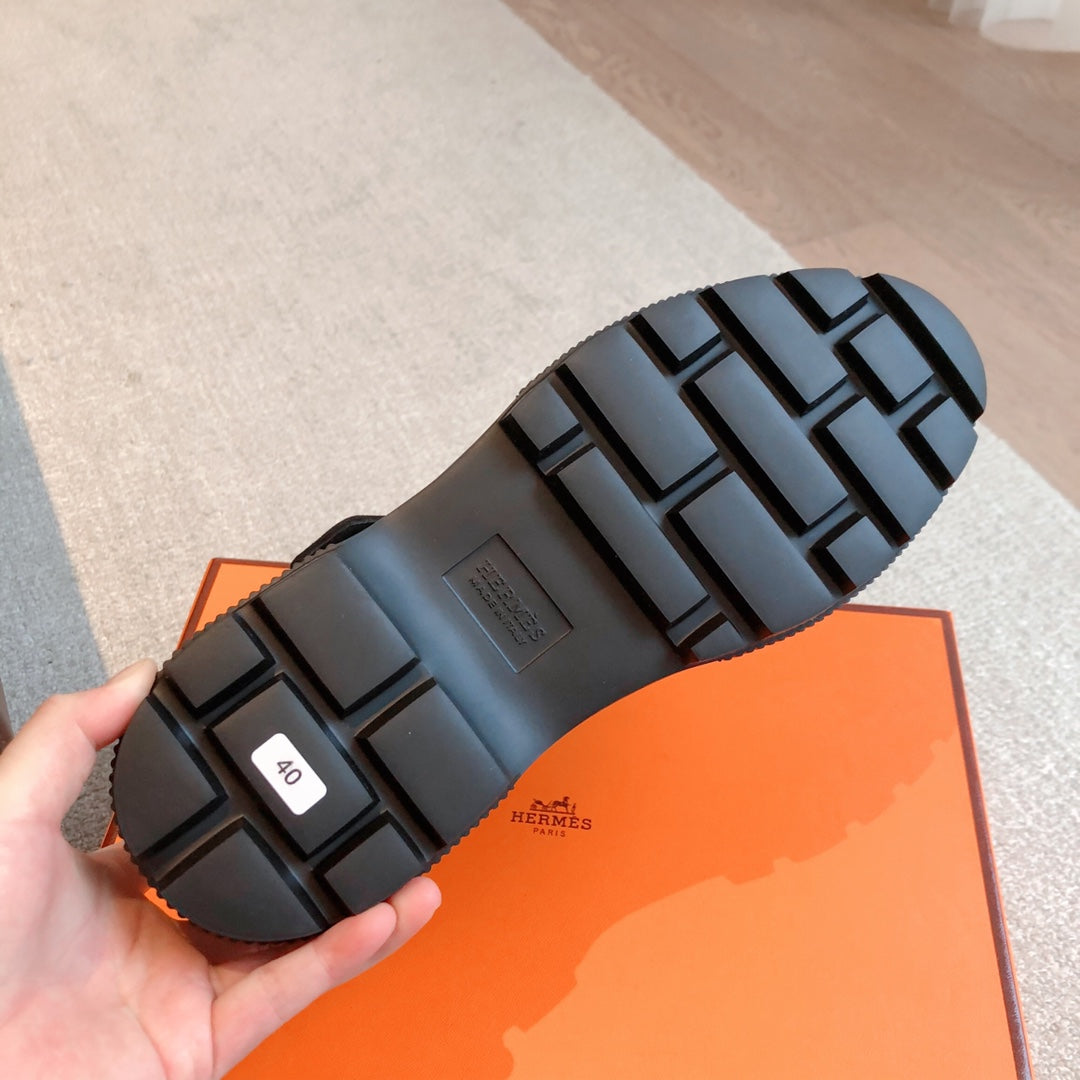 HM ITEM SANDAL SPACE CALFSKIN AND DENIM