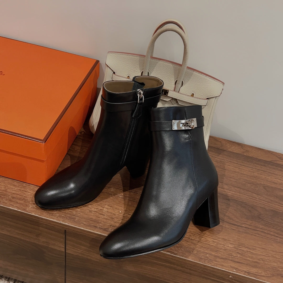 HM Saint Germain Ankle Boot Black Calfskin
