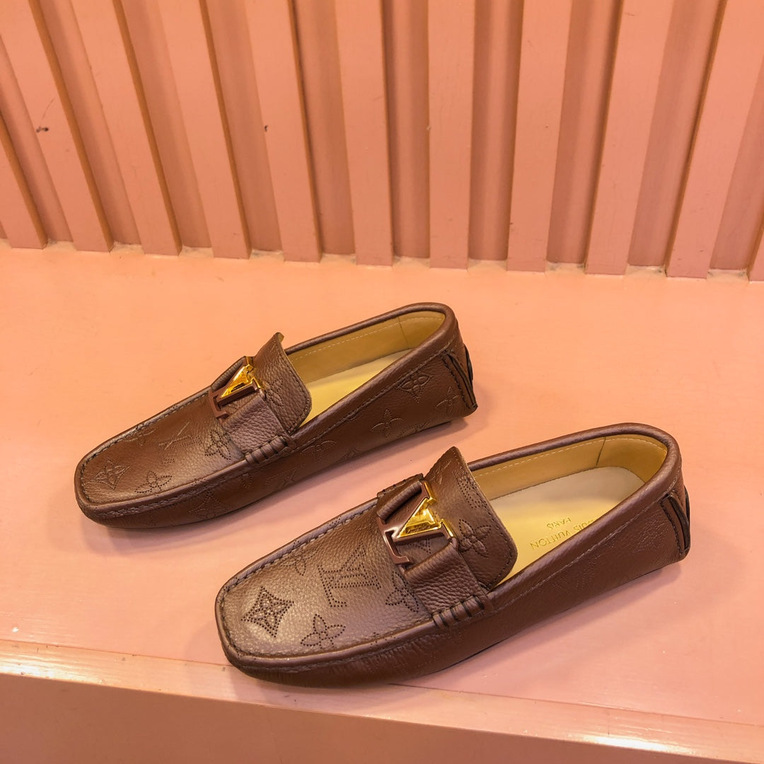 LV LOAFER IN CHOCOLATE BROWN MONOGRAM CALFSKIN