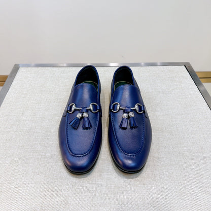 GG Men's Tassel Loafer Blue Calfskin 361349