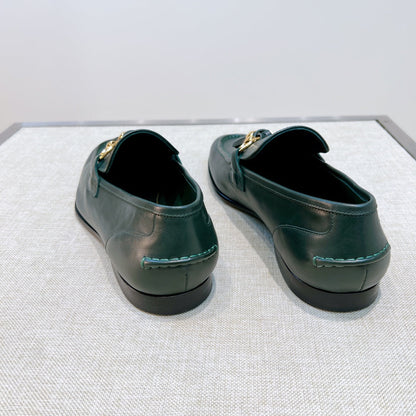 GG Men's Tassel Loafer Green Calfskin 361358