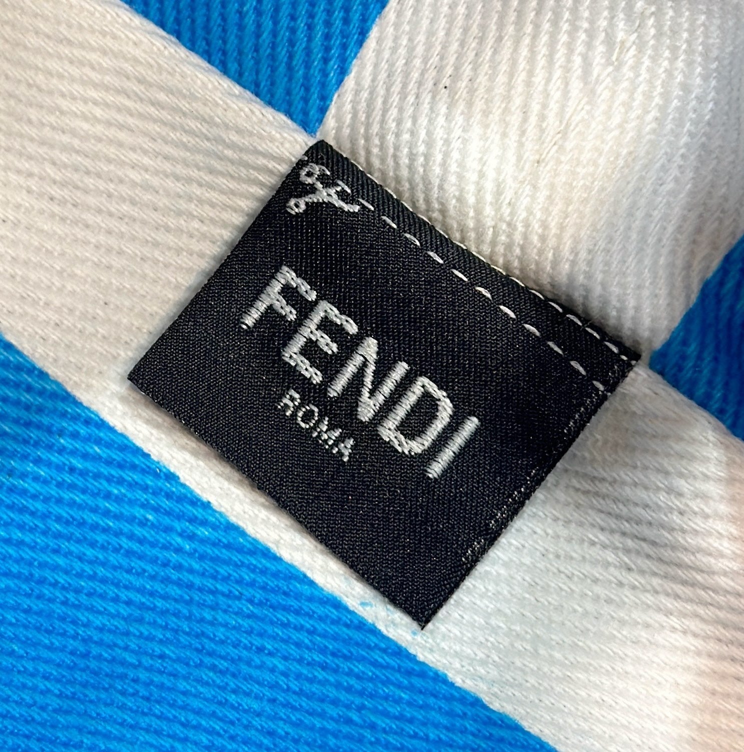 MINI ROLL BAG 15 OCEAN BLUE MIX WHITE FF JACQUARD FABRIC