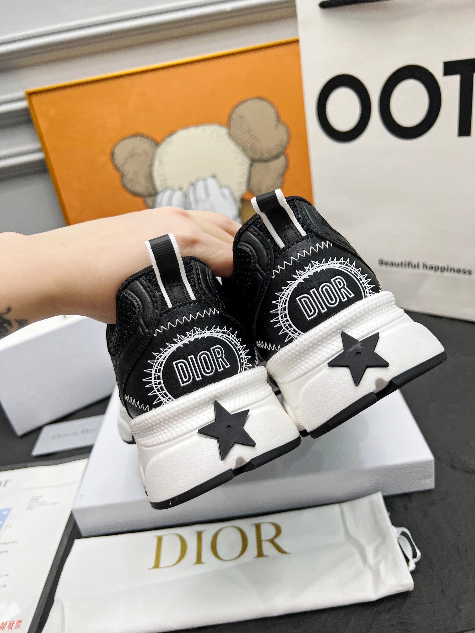 CD Chrono Sneaker Black Wool Lining Mesh Fabric And Calfskin