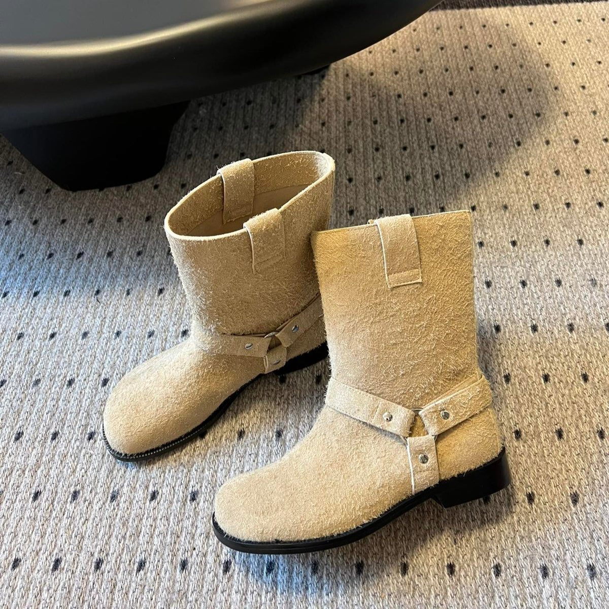 Loewe knight boots beige suede cowhide 478449