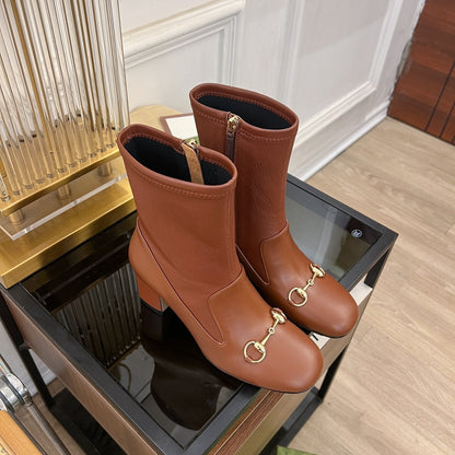 GG Horsebit Ankle Boot 65 Brown Calfskin