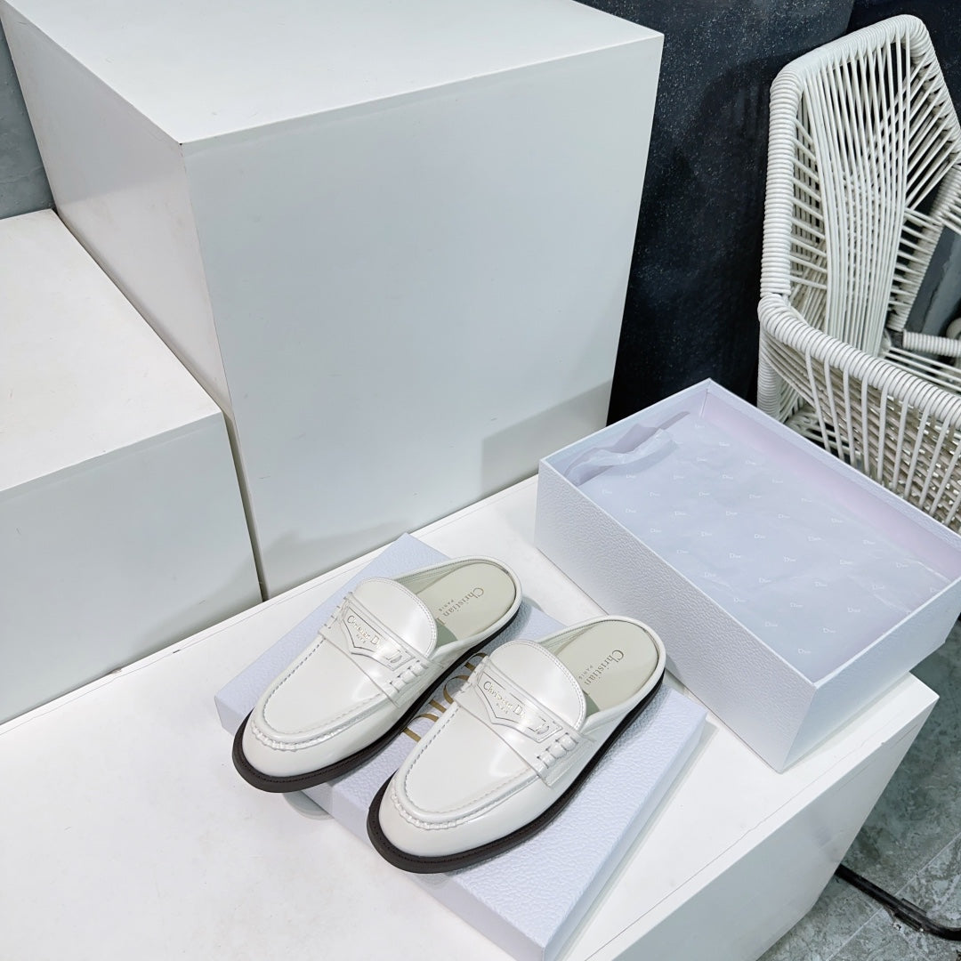CD Boy Mule White Cowhide