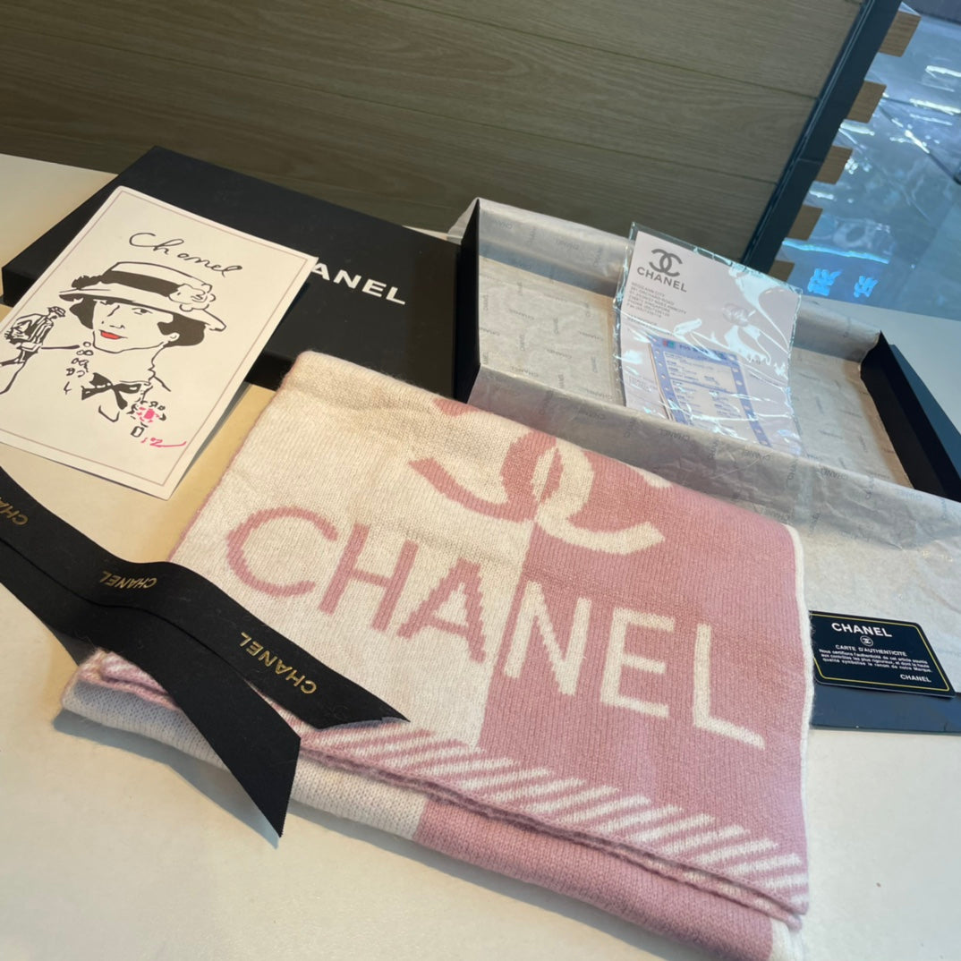 CC Scarf 180 CM In White Mix Pink Cashmere 416940