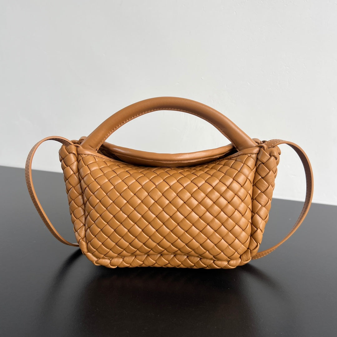 BV Small Cobble Top Handle 23cm Gold Lambskin