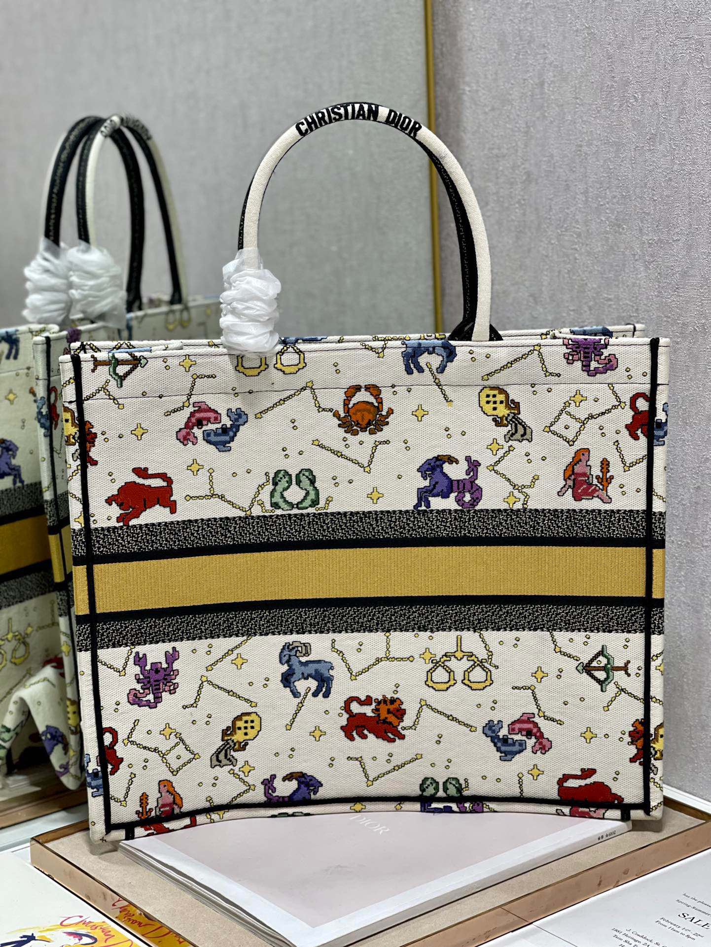 CD Colorful Twelve Constellations Book Tote 42cm Bag Canvas 336606