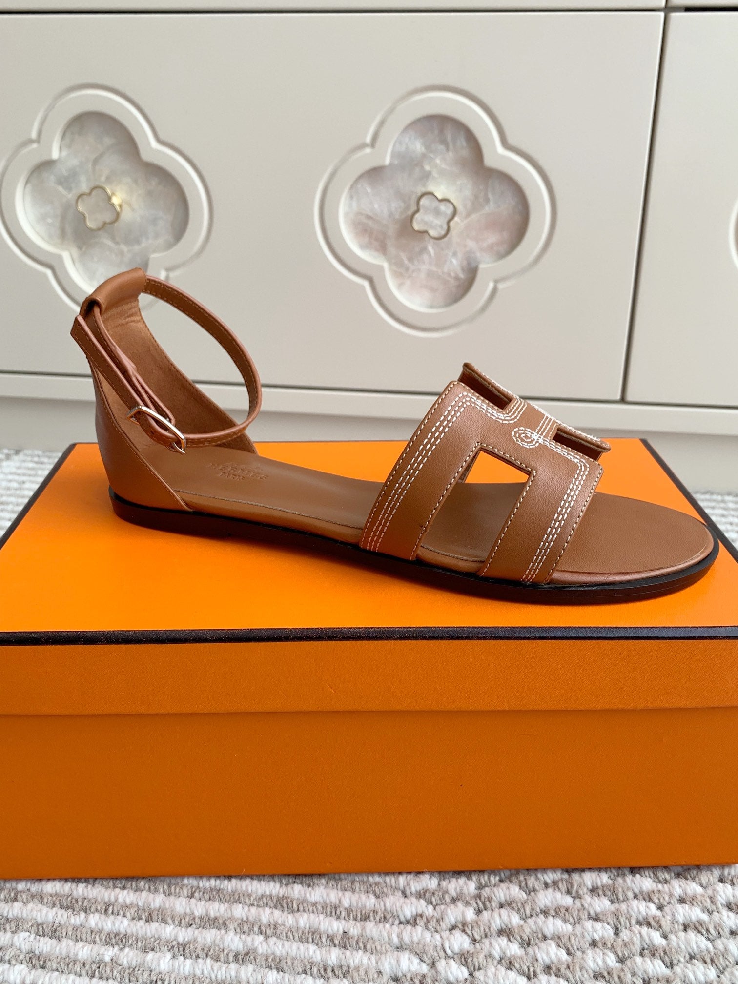 HM Santorini Sandal Brown Cowhide 291389
