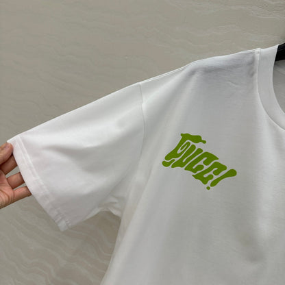 Gucci Short-sleeved T-shirt White Green Cotton
