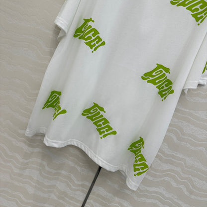 Gucci Short-sleeved T-shirt White Green Cotton