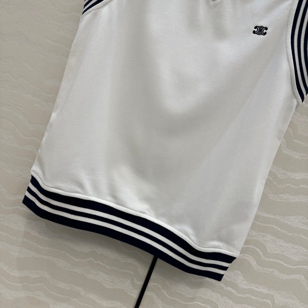 Celine Sports Vest Top White Cotton
