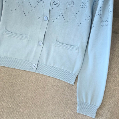 Gucci Cardigan Blue Cotton 303331