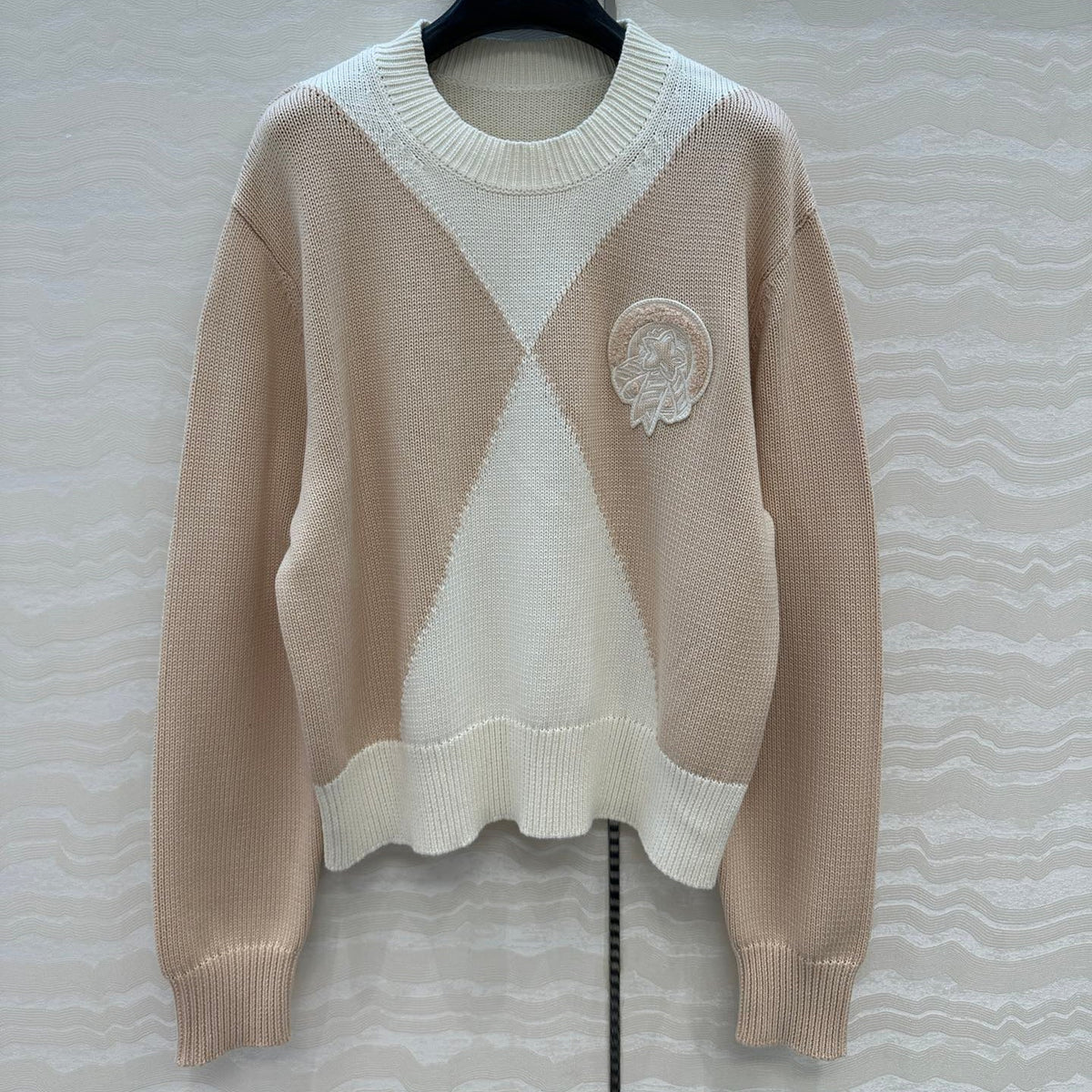 HM 25 Sweater Light Beige Mix White Cotton 02660