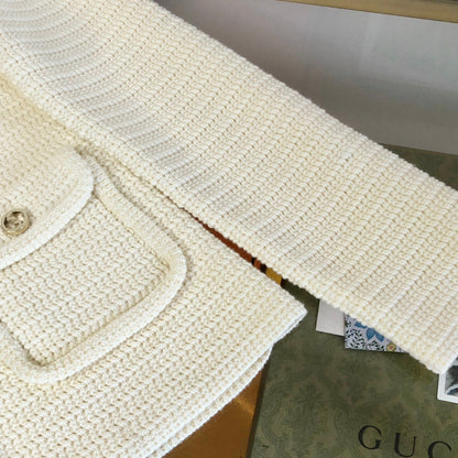 Gucci Rocheted Cardigan Cream Cotton 294121