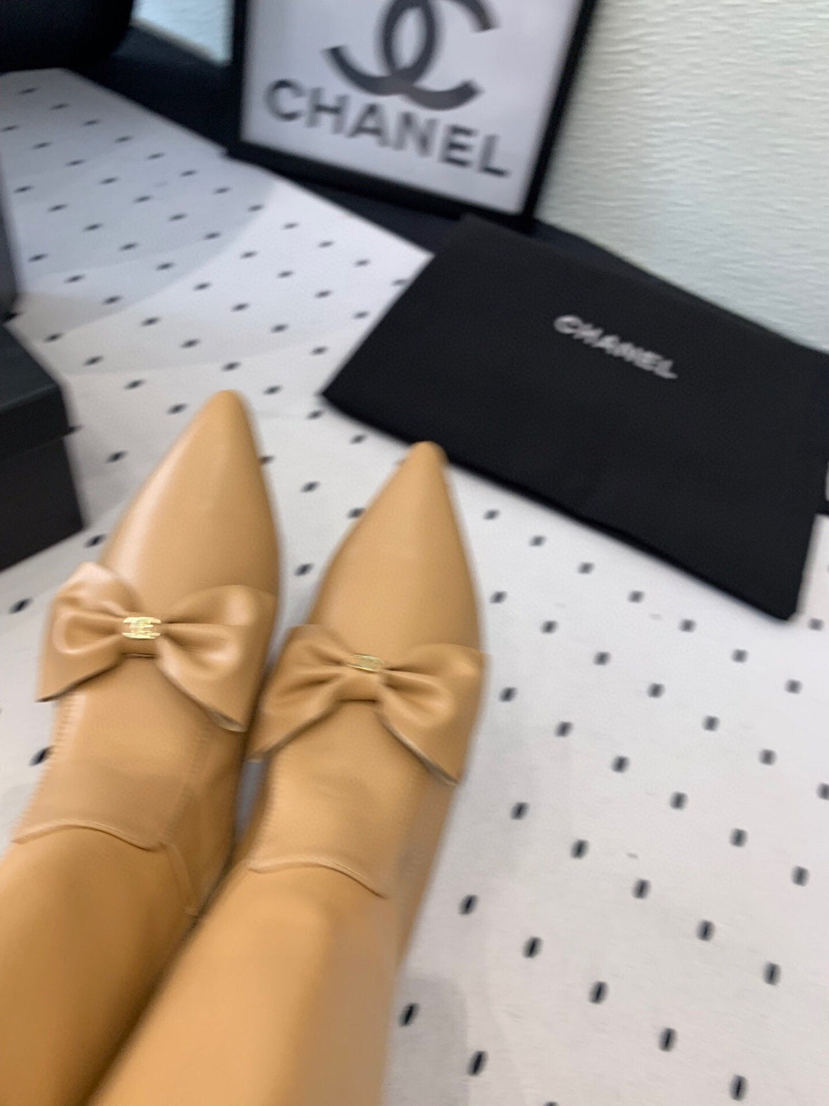 CC 25 Bow-knot Short Boot Camel Sheepskin 514065