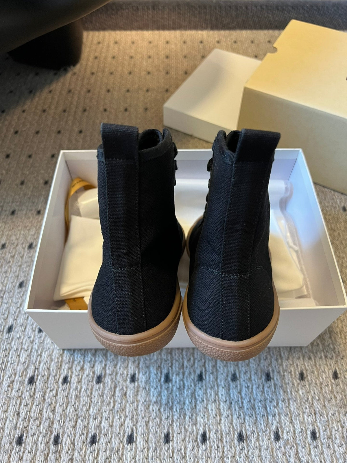 The Row 2025 High Sneaker Black Canvas 561613
