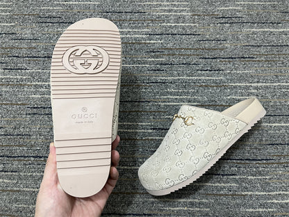 Horsebit Mule Beige Suede
