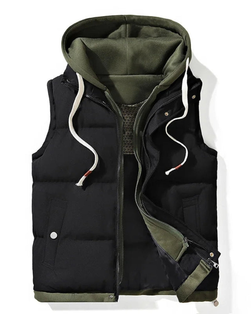 VELORA - Soft Shell Hooded Puffer Gilet VEV41957