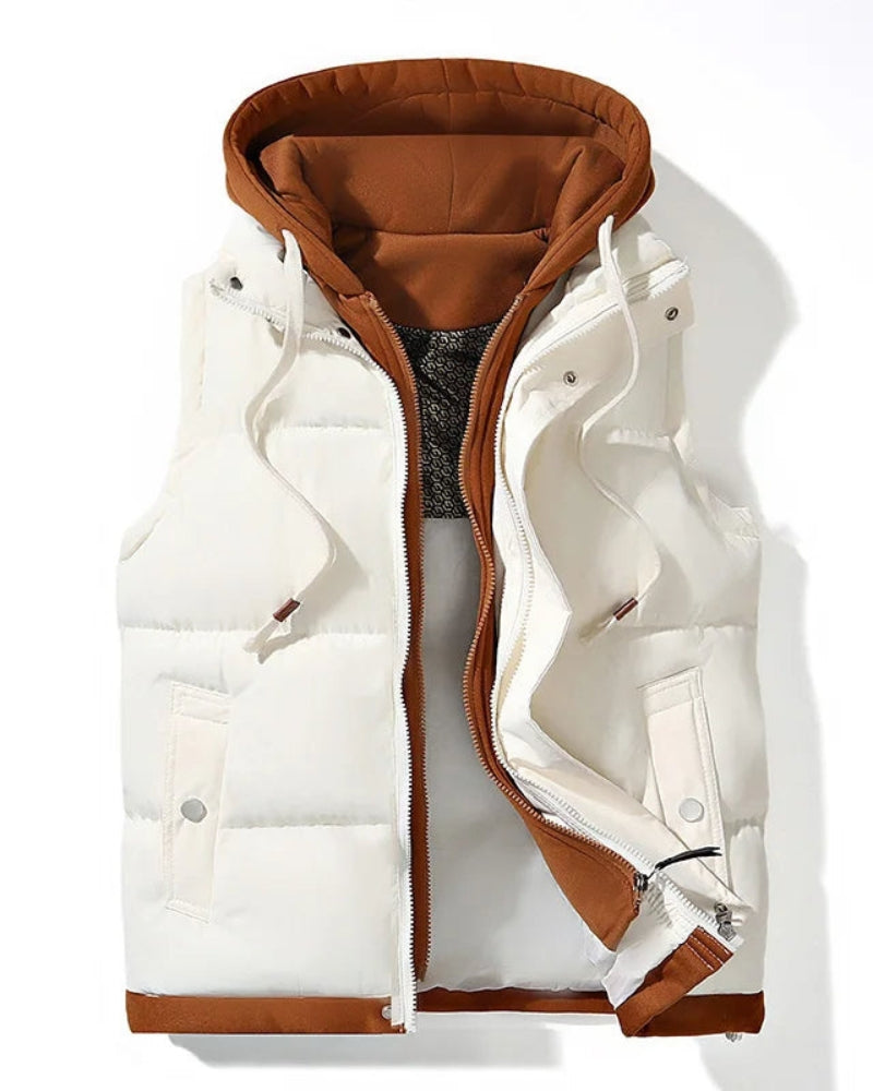 VELORA - Soft Shell Hooded Puffer Gilet VEV41957