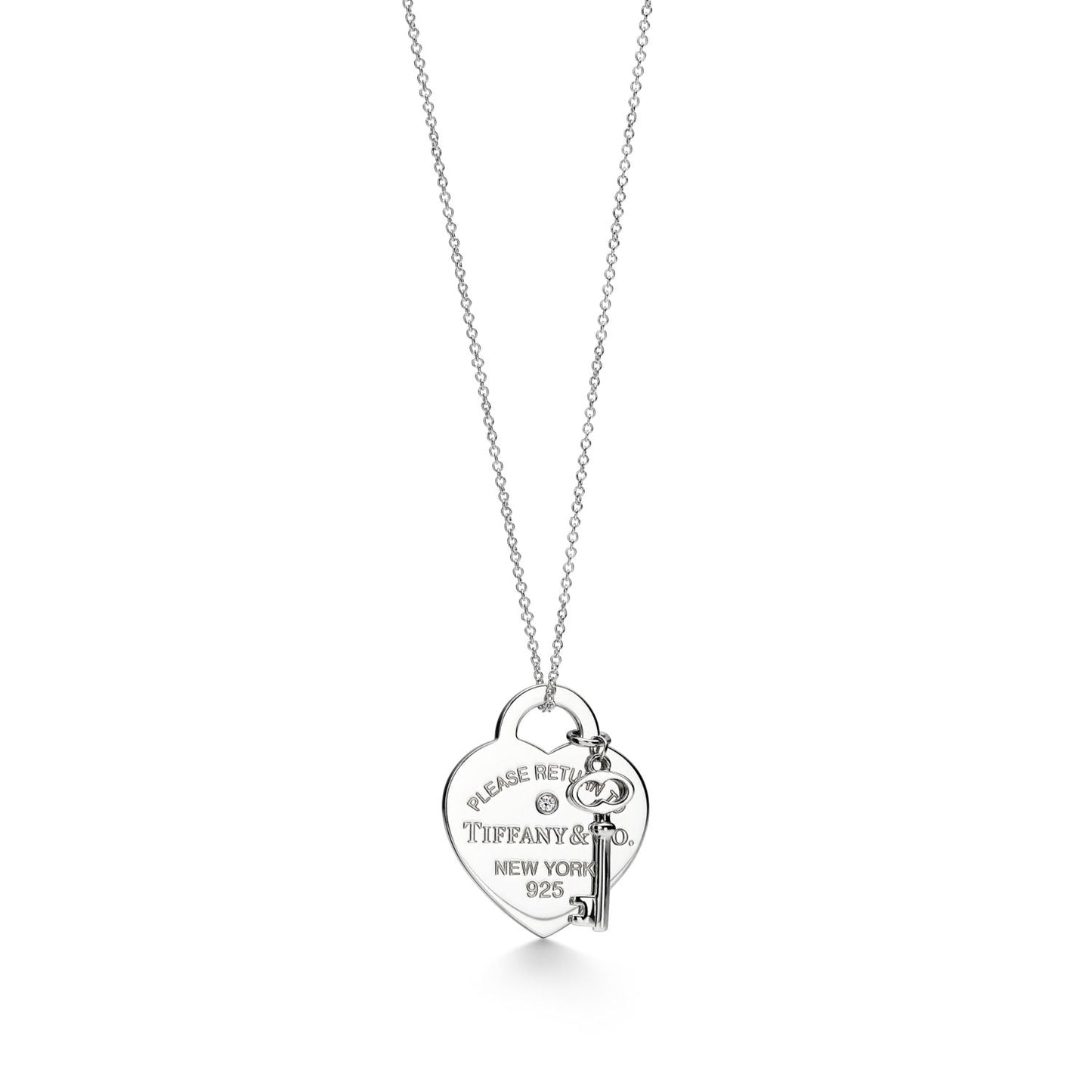 HEART AND KEY SILVER NECKLACE