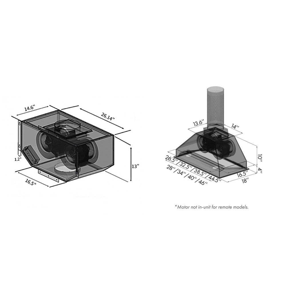 ZLINE Ducted Remote Blower Range Hood Insert in Stainless Steel (698-RD)