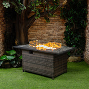 DekoLiving COB10002 Wicker Gas Outdoor Firepit