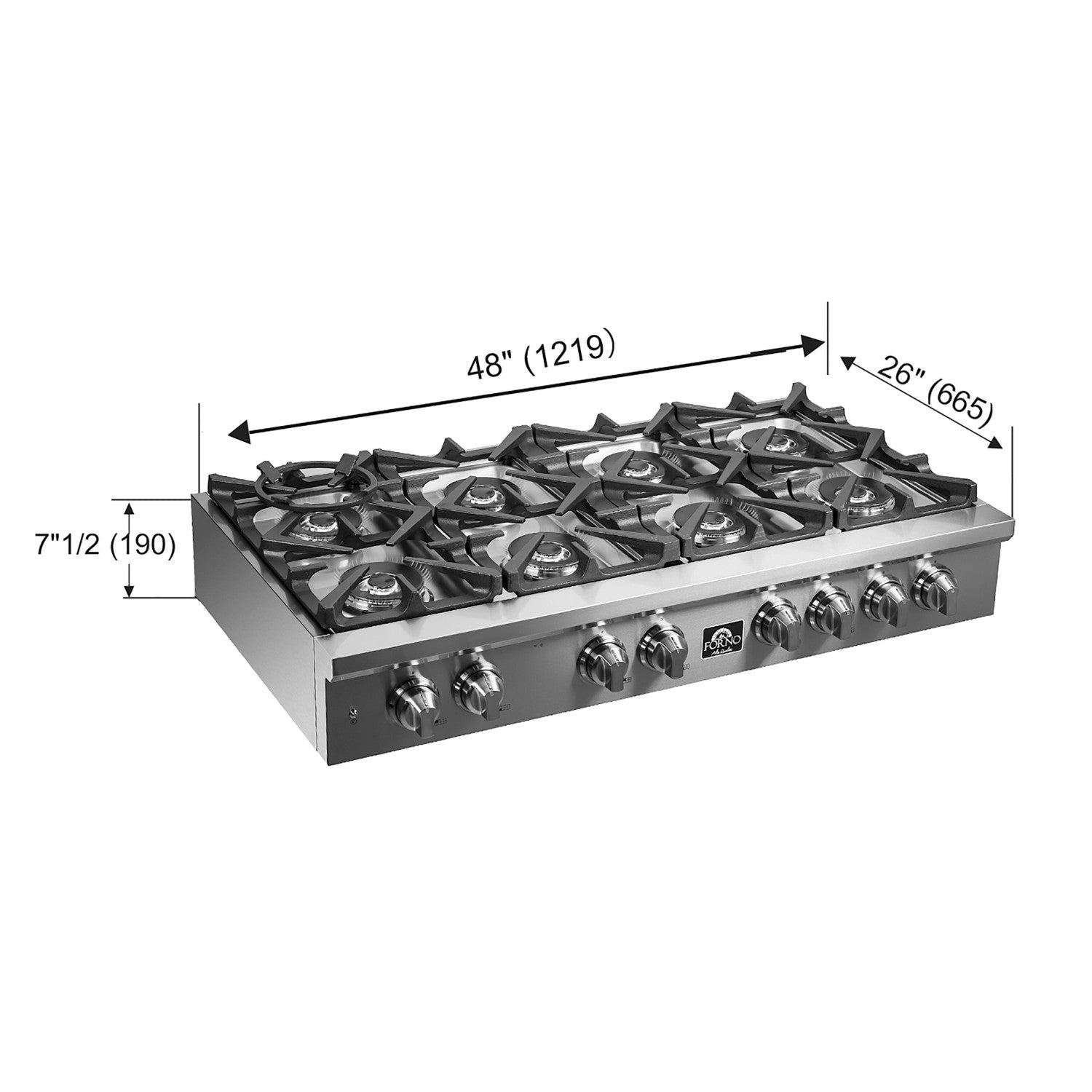 Forno FCTGS5751-48 Pro-Style 48″ Gas Rangetop