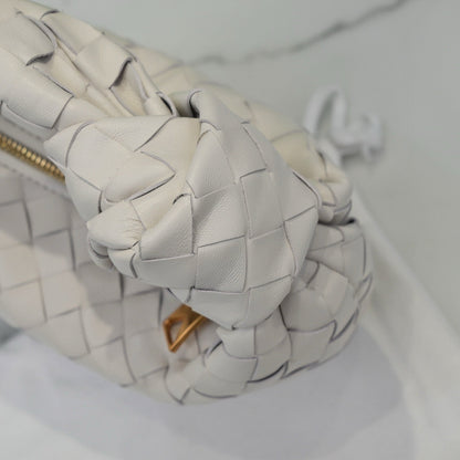 BV 24 Mini Jodie 28 White Lambskin Gold Hardware