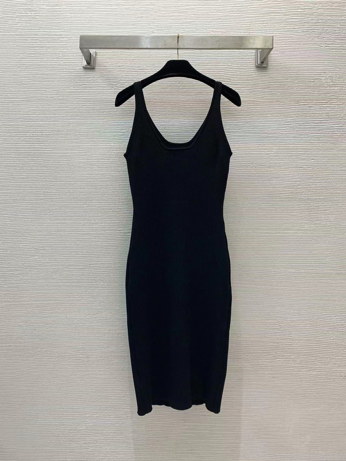 VERSACE RIBBER STRETCH BLACK KNIT DRESSSZ