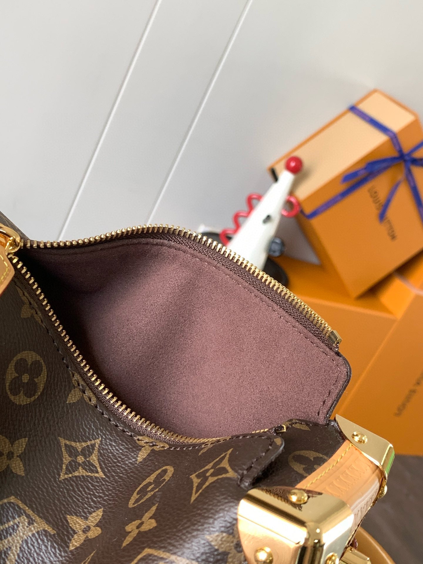 LV Pico Side Trunk 21cm Brown Monogram Coated Canvas