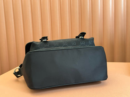 Gucci Shoulder Bag Black Nylon Cowhide 510335