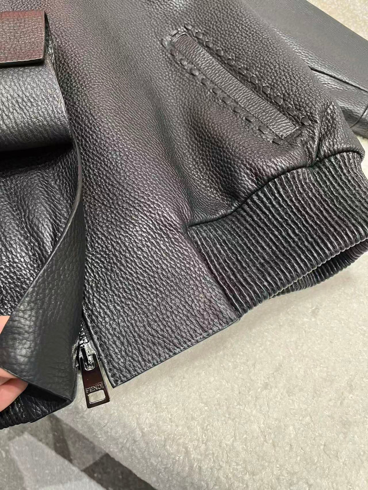 Fendi 25 Leather Jacket Black 0020