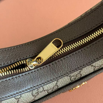 Gucci Ophidia 20cm Bag Ebony mix Beige Canvas Leather