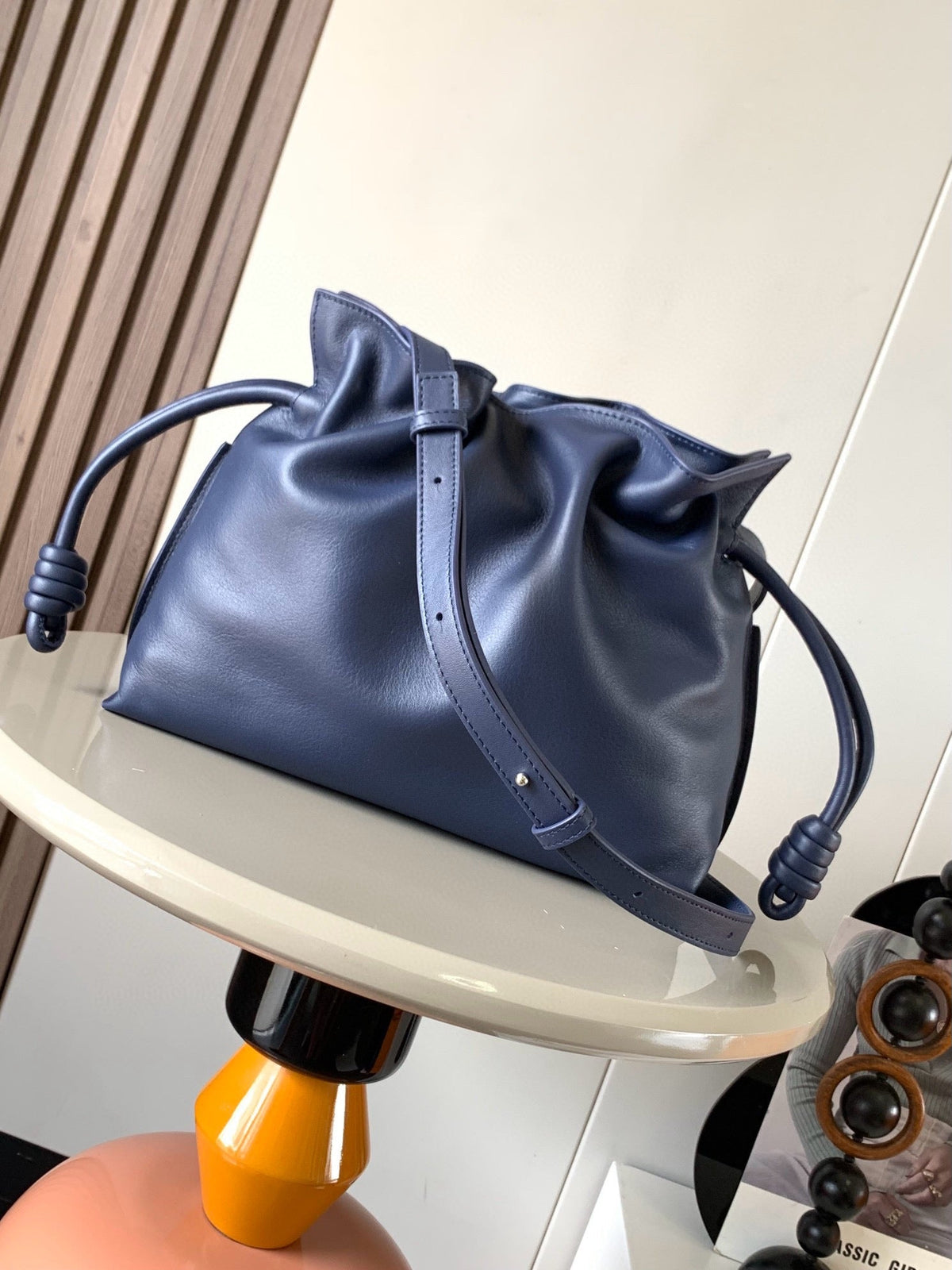 Loewe 2025 Flamenco Clutch 30cm Blue Nappa Calfskin