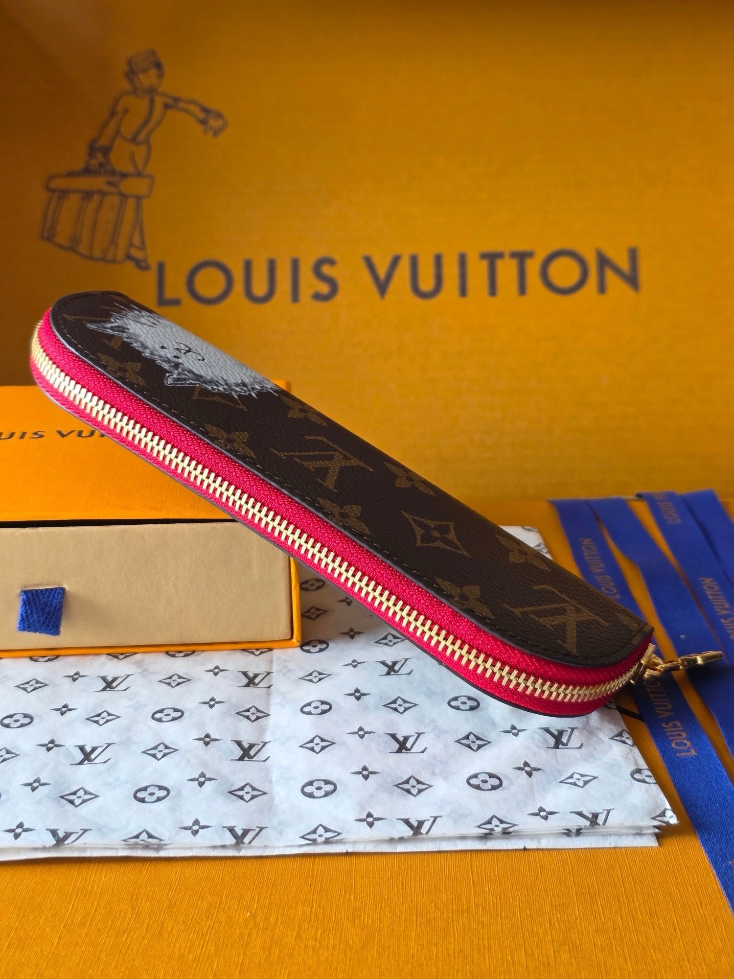 Louis Vuitton 2026 Charlotte Pencil Case 20cm Brown Pink Leather