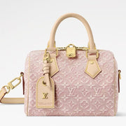 Louis Vuitton 2026 Speedy Bandoulière 20cm Pink Beige Jacquard