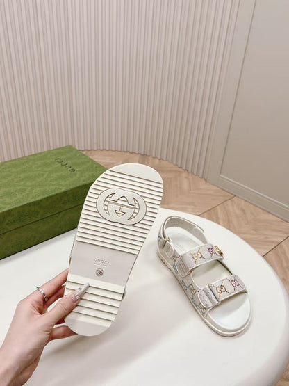 Gucci 2026 GG Pattern Sandal Canvas Leather