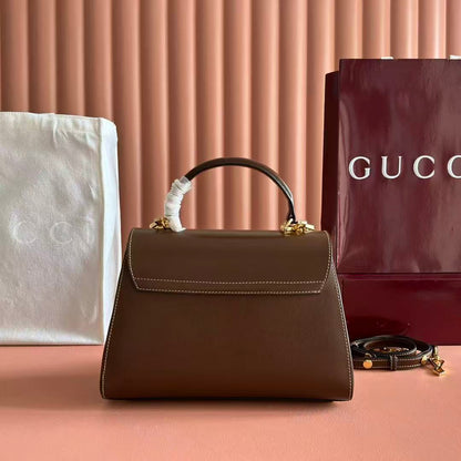 Gucci 2026 Horsebit 1955 Bag 29cm Brown Calfskin Gold Hardware