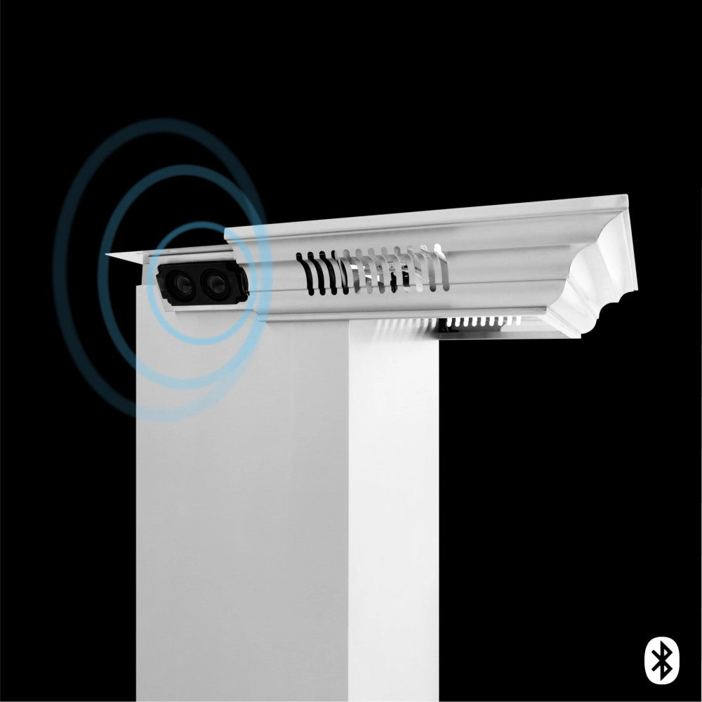 ZLINE Wall Mount Range Hood In Stainless Steel With Built-In CrownSound® Bluetooth Speakers (KECRN-BT)