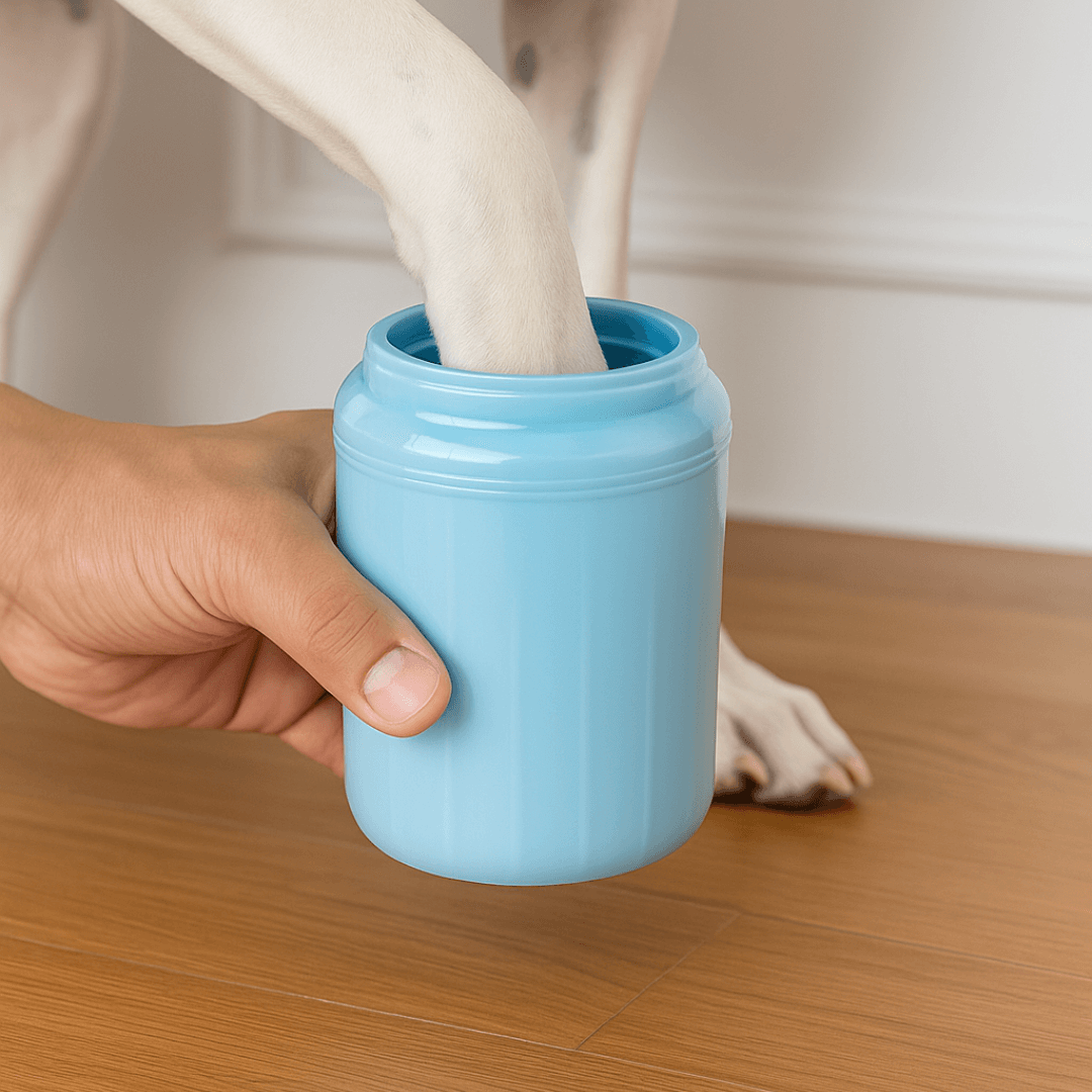 pfotenwaschbecher für hunde pawnox bei der reinigung mit wasser