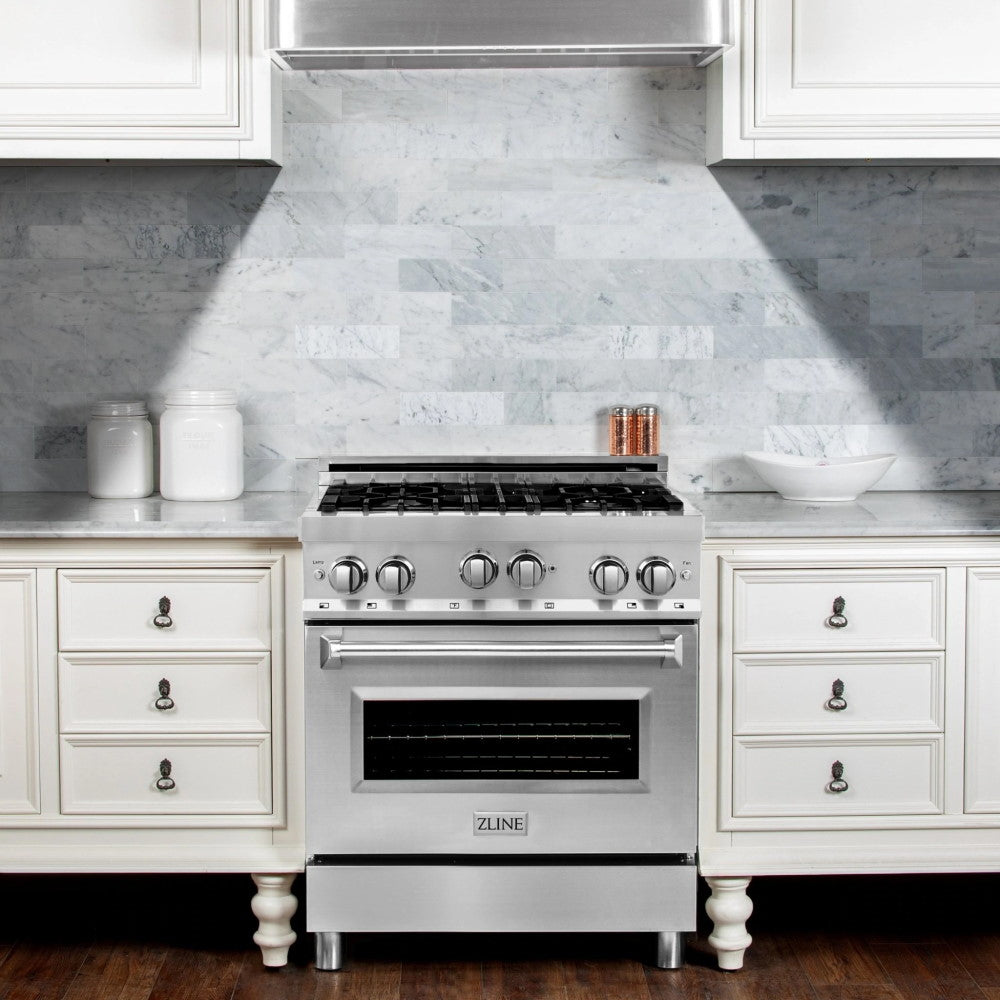 ZLINE 30" 4.0 cu. ft. Range with Gas Stove and Gas Oven in Stainless Steel with Color Door Options (RG30)