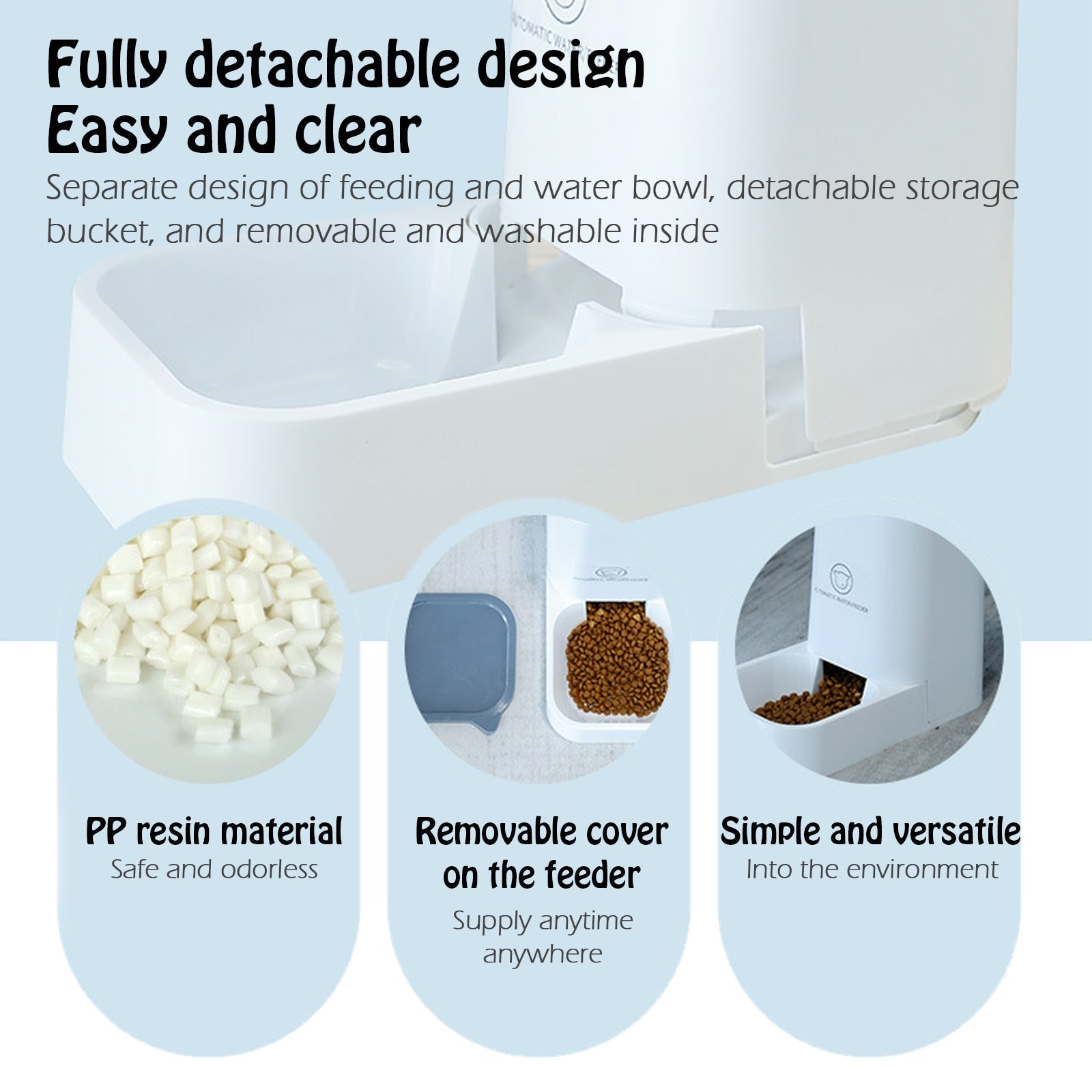 Distributeur croquette & eau grande capacité 3,8L